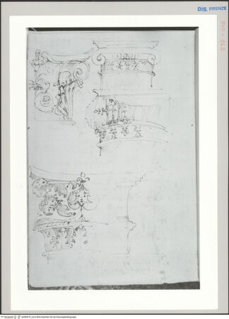 Vorderseite von Sopr BAS FI [http://creativecommons.org/publicdomain/mark/1.0/] Rom, Kapitellstudien u.a. aus Santa Croce in Gerusalemme (Sessorium) - , bh589679_recto. Foto.