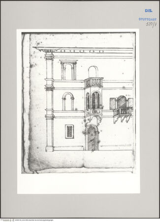 Vorderseite von Württembergische Landesbibliothek Stuttgart [https://www.deutsche-digitale-bibliothek.de/content/lizenzen/rv-ez/] Reiseaufzeichnungen"Raiss in Itaia"Trient: Fassade eines Palazzo - , bh589730_recto. Foto.