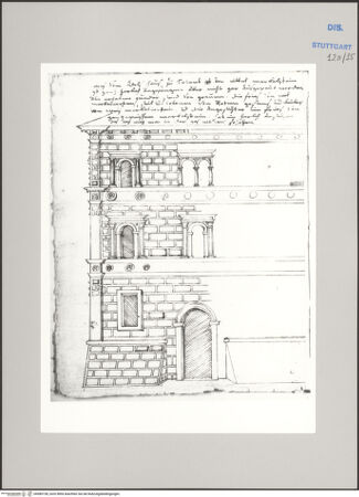 Vorderseite von Württembergische Landesbibliothek Stuttgart [https://www.deutsche-digitale-bibliothek.de/content/lizenzen/rv-ez/] Reiseaufzeichnungen"Raiss in Itaia"Trient: Palazzo Tabarelli - , bh589738_recto. Foto.