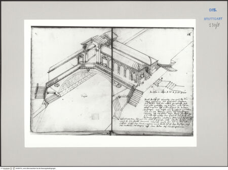 Vorderseite von Württembergische Landesbibliothek Stuttgart [https://www.deutsche-digitale-bibliothek.de/content/lizenzen/rv-ez/] Reiseaufzeichnungen"Raiss in Itaia"Rialtobrücke - Doppelseite 25 v, 26 r, bh589761_recto. Foto.