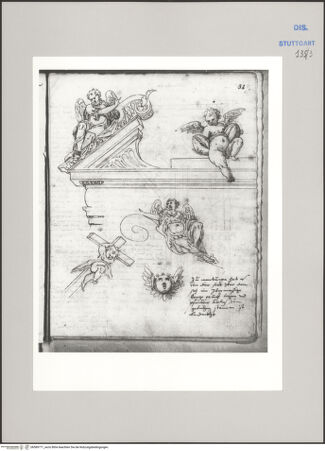 Vorderseite von Württembergische Landesbibliothek Stuttgart [https://www.deutsche-digitale-bibliothek.de/content/lizenzen/rv-ez/] Reiseaufzeichnungen"Raiss in Itaia"Mantua: Engel und Putti - , bh589771_recto. Foto.