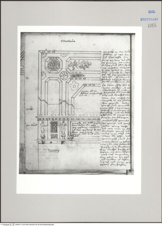 Vorderseite von Württembergische Landesbibliothek Stuttgart [https://www.deutsche-digitale-bibliothek.de/content/lizenzen/rv-ez/] Reiseaufzeichnungen"Raiss in Itaia"Mantua: Details von Decke und Wand der Sala dei Marchesi im Palazzo Ducale - , bh589772_recto. Foto.