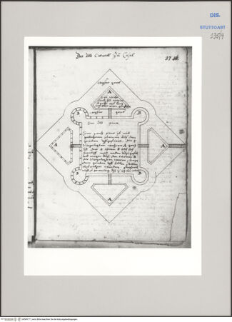 Vorderseite von Württembergische Landesbibliothek Stuttgart [https://www.deutsche-digitale-bibliothek.de/content/lizenzen/rv-ez/] Reiseaufzeichnungen"Raiss in Itaia"Casale Monferrato: Alte Festung - , bh589777_recto. Foto.