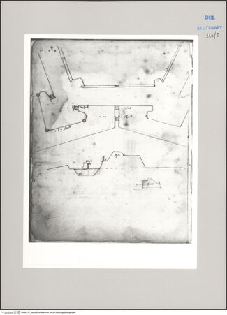 Vorderseite von Württembergische Landesbibliothek Stuttgart [https://www.deutsche-digitale-bibliothek.de/content/lizenzen/rv-ez/] ReiseaufzeichnungenTagebuch der Romreise ("Zwaite Raise")Casale Monferrato: Grundriss und Schnitt von Bastion und Wallgraben der Neuen Festung - , bh589787_recto. Foto.