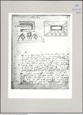 Vorderseite von Württembergische Landesbibliothek Stuttgart [https://www.deutsche-digitale-bibliothek.de/content/lizenzen/rv-ez/] ReiseaufzeichnungenTagebuch der Romreise ("Zwaite Raise")Genua: Details der Decke der Sala dei Giganti im Palazzo Doria Pamphilj - , bh589788_recto. Foto.