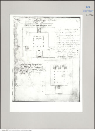 Vorderseite von Württembergische Landesbibliothek Stuttgart [https://www.deutsche-digitale-bibliothek.de/content/lizenzen/rv-ez/] ReiseaufzeichnungenTagebuch der Romreise ("Zwaite Raise")Genua: Palazzo Doria Spinola und Palazzo Doria Tursi, Grundrisse - , bh589794_recto. Foto.