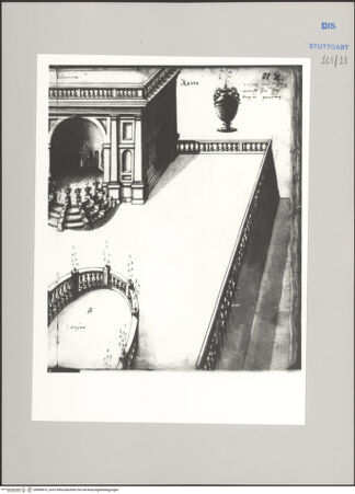 Vorderseite von Württembergische Landesbibliothek Stuttgart [https://www.deutsche-digitale-bibliothek.de/content/lizenzen/rv-ez/] ReiseaufzeichnungenTagebuch der Romreise ("Zwaite Raise")Rom: Palazzo del Quirinale, Gartenterrasse auf der unteren Ebene, Eckansicht - , bh589810_recto. Foto.