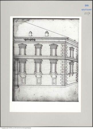 Vorderseite von Württembergische Landesbibliothek Stuttgart [https://www.deutsche-digitale-bibliothek.de/content/lizenzen/rv-ez/] ReiseaufzeichnungenTagebuch der Romreise ("Zwaite Raise")Bologna: Fassade des Palazzo Albergati? - , bh589836_recto. Foto.