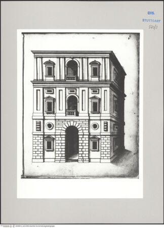 Vorderseite von Württembergische Landesbibliothek Stuttgart [https://www.deutsche-digitale-bibliothek.de/content/lizenzen/rv-ez/] Reiseaufzeichnungen"Etliche Gebey, die Ich Heinrich Schickhardt zu Itallien verzaichnet hab, die mier lieb send"Vicenza: Palazzo - , bh589872_recto. Foto.