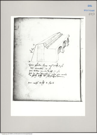 Vorderseite von Württembergische Landesbibliothek Stuttgart [https://www.deutsche-digitale-bibliothek.de/content/lizenzen/rv-ez/] ReiseaufzeichnungenBand DMantua: Cittadella di Porto, Schnitt und perspektivische Ansicht der Kurtine - , bh589887_recto. Foto.