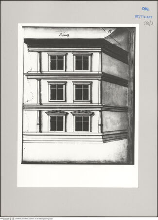 Vorderseite von Württembergische Landesbibliothek Stuttgart [https://www.deutsche-digitale-bibliothek.de/content/lizenzen/rv-ez/] ReiseaufzeichnungenBand DBesançon: Palais Granvelle, Teilansicht der Nordostfassade - , bh589895_recto. Foto.