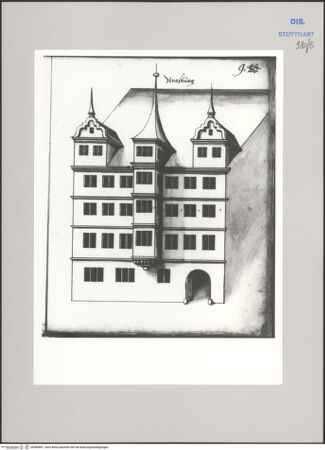 Vorderseite von Württembergische Landesbibliothek Stuttgart [https://www.deutsche-digitale-bibliothek.de/content/lizenzen/rv-ez/] ReiseaufzeichnungenBand DStraßburg: Palais Böcklin, Hauptfassade - , bh589897_recto. Foto.