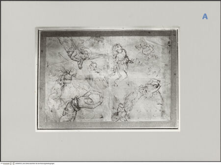 Vorderseite von Nationalmuseum Stockholm [https://rightsstatements.org/page/CNE/1.0/] Studie zu acht fliegenden Engeln - , bh589929_recto. Foto.