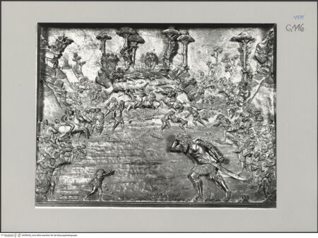 Vorderseite von Alinari [https://www.deutsche-digitale-bibliothek.de/content/lizenzen/rv-ez/] Altestamentarischer ReliefzyklusDavid erschlägt Goliath - , bh590426_recto. Foto.