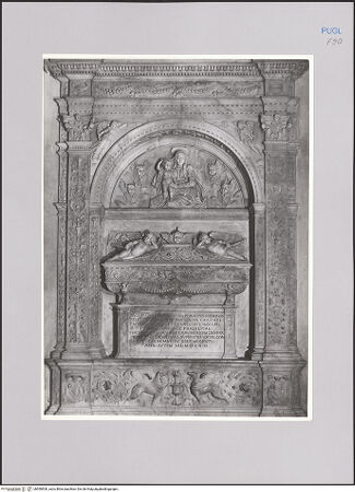 Vorderseite von Gernone, ? [https://www.deutsche-digitale-bibliothek.de/content/lizenzen/rv-ez/] Grabmal für Angela Castriota Skanderbeg - , bh590500_recto. Foto.