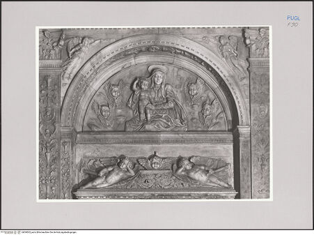 Vorderseite von Gernone, ? [https://www.deutsche-digitale-bibliothek.de/content/lizenzen/rv-ez/] Grabmal für Angela Castriota Skanderbeg - Detail: Lünette, bh590502_recto. Foto.