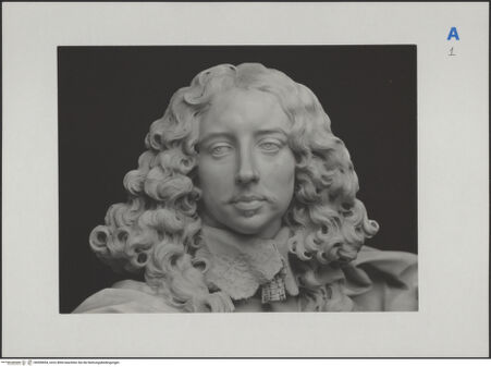 Vorderseite von Gabinetto Fotografico Nazionale [https://www.deutsche-digitale-bibliothek.de/content/lizenzen/rv-ez/] Bildnisbüste des Herzogs Francecsco I. d'Este - Detail: Kopf, bh590694_recto. Foto.