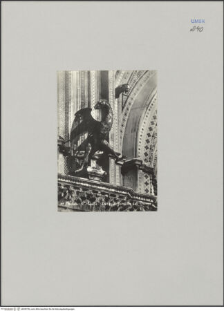 Vorderseite von G. Caroli, Orvieto [https://www.deutsche-digitale-bibliothek.de/content/lizenzen/rv-fz/] Die vier EvangelistensymboleAdler (Evangelist Johannes) - Gesamtansicht, bh590756_recto. Foto.