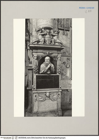 Vorderseite von ICCD [https://www.deutsche-digitale-bibliothek.de/content/lizenzen/rv-ez/] Grabmal des Kardinals Giovanni Girolamo Albani (+1591) - Gesamtansicht, bh590848_recto. Foto.