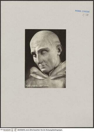 Vorderseite von Richter, E. [https://www.deutsche-digitale-bibliothek.de/content/lizenzen/rv-fz/] Heiliger Bruno - Detail: Kopf, bh590899_recto. Foto.