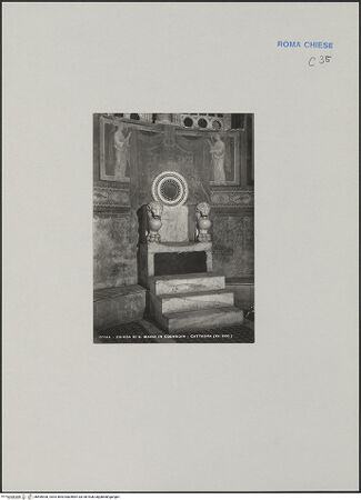 Vorderseite von Richter, Ernesto [https://www.deutsche-digitale-bibliothek.de/content/lizenzen/rv-fz/] Presbyter-Thron - , bh590900_recto. Foto.