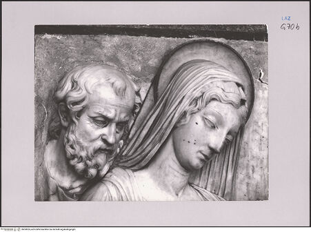 Vorderseite von unbekannt [https://www.deutsche-digitale-bibliothek.de/content/lizenzen/rv-fz/] Ausstattung der Cappella SimoncelliMadonna - Detail: Josef und Maria, Köpfe, bh590935_recto. Foto.