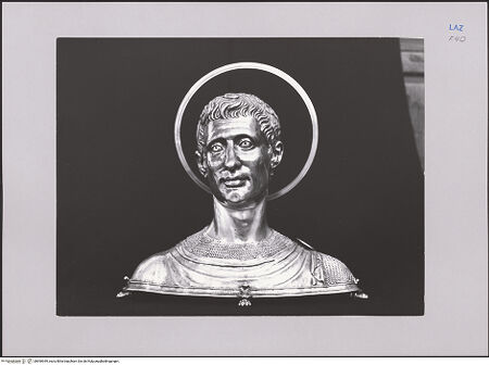 Vorderseite von unbekannt [https://www.deutsche-digitale-bibliothek.de/content/lizenzen/rv-fz/] Reliquienbüste des San Pietro Ispano - Ansicht von vorn, bh590949_recto. Foto.