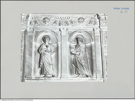 Vorderseite von unbekannt [https://www.deutsche-digitale-bibliothek.de/content/lizenzen/rv-fz/] TabernakelpendantsTabernakel für die heiligen Öle - Der heilige Johannes Evangelista und der heilige Paulus (?), bh590994_recto. Foto.