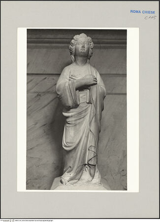 Vorderseite von unbekannt [https://www.deutsche-digitale-bibliothek.de/content/lizenzen/rv-fz/] Grabmal des Kardinals Filippo D'Alencon - Detail: Engel der linken Säule, bh591010_recto. Foto.