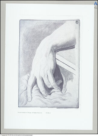 Vorderseite von Art Institute of Chicago [https://www.deutsche-digitale-bibliothek.de/content/lizenzen/rv-ez/] Spiegelverkehrte Darstellung der rechten Hand der Mosesstatue - , bh591058_recto. Foto.