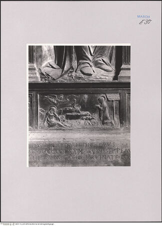 Vorderseite von Gabinetto Fotografico Nazionale [https://www.deutsche-digitale-bibliothek.de/content/lizenzen/rv-ez/] Marienaltar - Predella, Detail: Geburt Christi, bh591116_recto. Foto.