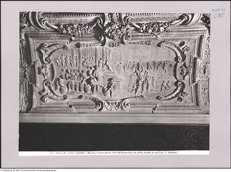 Vorderseite von Alinari [https://www.deutsche-digitale-bibliothek.de/content/lizenzen/rv-ez/] Fünf Deckenreliefs - Gastmahl im Haus des Levi (?), bh591120_recto. Foto.