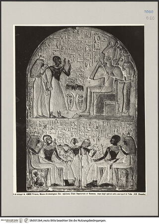 Vorderseite von Alinari [https://www.deutsche-digitale-bibliothek.de/content/lizenzen/rv-ez/] Grabstele des Ramose, Grabungsaufseher der Nekropole von Theben - , bh591264_recto. Foto.