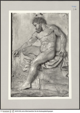 Vorderseite von Soprintendenza, Gabinetto Fotografico [https://rightsstatements.org/page/CNE/1.0/] Herkules mit Zerberus - Gesamtansicht, bh591292_recto. Foto.