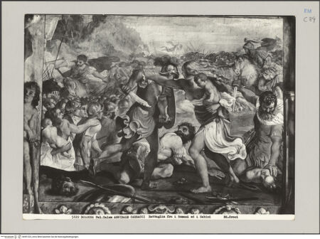 Vorderseite von Croci [https://www.deutsche-digitale-bibliothek.de/content/lizenzen/rv-ez/] Die Geschichte von Romulus und RemusKampf der Sabiner gegen die Römer - Gesamtansicht, bh591323_recto. Foto.