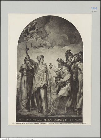 Vorderseite von Alinari [https://www.deutsche-digitale-bibliothek.de/content/lizenzen/rv-ez/] Die Tiburtinische Sibylle offenbart dem Kaiser Augustus eine Madonnenvision im Himmel - , bh591649_recto. Foto.