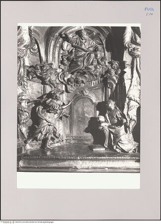 Vorderseite von Bibliotheca Hertziana [https://www.deutsche-digitale-bibliothek.de/content/lizenzen/rv-fz/] Antependium des Hauptaltars - Detail: Verkündigung, bh592879_recto. Foto: Negri Arnoldi, Francesco.