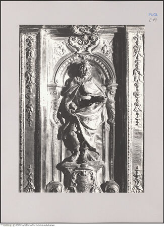 Vorderseite von Bibliotheca Hertziana [https://www.deutsche-digitale-bibliothek.de/content/lizenzen/rv-fz/] Antependium des Hauptaltars - Detail: Rechter Prophet oder König, bh592881_recto. Foto: Negri Arnoldi, Francesco.