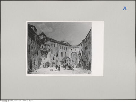 Vorderseite von Herzog Anton Ulrich-Museum [https://www.deutsche-digitale-bibliothek.de/content/lizenzen/rv-ez/] Der Hof der Hauptburg zu Burghausen - , bh592898_recto. Foto.