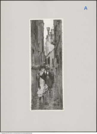 Vorderseite von unbekannt [https://www.deutsche-digitale-bibliothek.de/content/lizenzen/rv-fz/] Calle in Venedig an einem Regentag - , bh592921_recto. Foto.