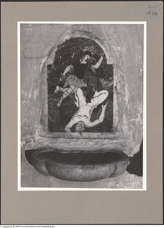 Vorderseite von Hutzel, Max [https://www.deutsche-digitale-bibliothek.de/content/lizenzen/rv-ez/] Der Erzengel Michael vertreibt einen aufrührerischen Engel aus dem Himmel - Gesamtansicht, bh593418_recto. Foto: Hutzel, Max.