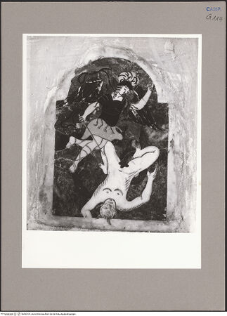 Vorderseite von Hutzel, Max [https://www.deutsche-digitale-bibliothek.de/content/lizenzen/rv-ez/] Der Erzengel Michael vertreibt einen aufrührerischen Engel aus dem Himmel - Gesamtansicht, bh593419_recto. Foto: Hutzel, Max.