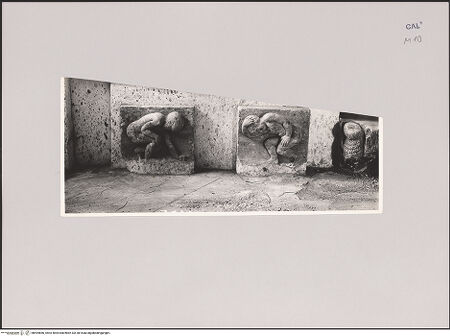 Vorderseite von ICCD [https://www.deutsche-digitale-bibliothek.de/content/lizenzen/rv-ez/] Gebeugte Putti - Gesamtansicht beider Reliefs ursprünglicher Aufstellungsort, bh594666_recto. Foto.