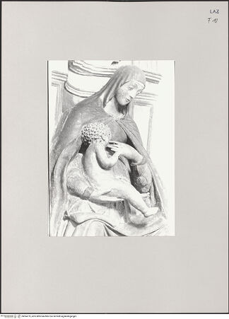 Vorderseite von Pace, Valentino [https://www.deutsche-digitale-bibliothek.de/content/lizenzen/rv-fz/] Maria lactans - Ausschnitt: Kopf und Oberkörper der Madonna und Christuskind, seitlich von links, bh594719_recto. Foto: Pace, Valentino.