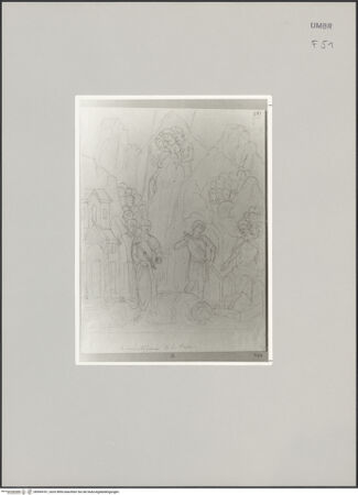 Vorderseite von Städelsches Kunstinstitut und Städtische Galerie [https://www.deutsche-digitale-bibliothek.de/content/lizenzen/rv-ez/] Sammlung von Umrissen und Durchzeichnungen, dienend zur Geschichte der bildenden Künste des Mittelalters in Italien, gezeichnet von J.A. Ramboux aus Trier in den Jahren 1818 bis 1822 und den Jahren 1833 bis 1843Zeichnungsband 3Zeichnung 144: Die Enthauptung des Apostels Paulus - , bh594767_recto. Foto.