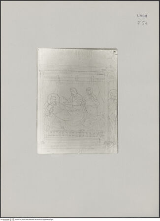 Vorderseite von Städelsches Kunstinstitut und Städtische Galerie [https://www.deutsche-digitale-bibliothek.de/content/lizenzen/rv-ez/] Sammlung von Umrissen und Durchzeichnungen, dienend zur Geschichte der bildenden Künste des Mittelalters in Italien, gezeichnet von J.A. Ramboux aus Trier in den Jahren 1818 bis 1822 und den Jahren 1833 bis 1843Zeichnungsband 3Zeichnung 217: Esau vor Isaak - , bh594773_recto. Foto.