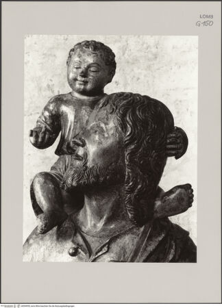 Vorderseite von Scarioni, Sandro [https://www.deutsche-digitale-bibliothek.de/content/lizenzen/rv-fz/] Der heilige Christophorus - Detail: Kopf des Christophorus und Christuskind, bh594955_recto. Foto: Scarioni, Sandro.