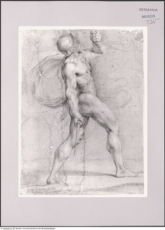 Vorderseite von Martin von Wagner Museum der Universität [https://www.deutsche-digitale-bibliothek.de/content/lizenzen/rv-ez/] Rossebändiger - , bh594991_recto. Foto.