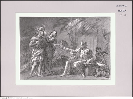 Vorderseite von Martin von Wagner Museum der Universität [https://www.deutsche-digitale-bibliothek.de/content/lizenzen/rv-ez/] Alexander der Große vor Diogenes ? - , bh595016_recto. Foto.