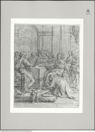 Vorderseite von Martin von Wagner Museum der Universität [https://www.deutsche-digitale-bibliothek.de/content/lizenzen/rv-ez/] Das Gastmahl im Hause des Simon - , bh595033_recto. Foto.